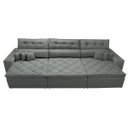 Ver imagem 5 de Sofá Austin 3.22M Retrátil e Reclinável com Molas No Assento e Almofadas. Tecido Suede Cinza