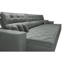 Ver imagem 4 de Sofá Austin 3.22M Retrátil e Reclinável com Molas No Assento e Almofadas. Tecido Suede Cinza