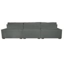 Ver imagem 6 de Sofá Austin 3.22M Retrátil e Reclinável com Molas No Assento e Almofadas. Tecido Suede Cinza