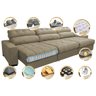 Sofá Retrátil e Reclinável com Molas Ensacadas Cama Inbox Master 3.22M Tecido Suede Bege - 3