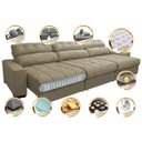 Ver imagem 3 de Sofá Retrátil e Reclinável com Molas Ensacadas Cama Inbox Master 3.22M Tecido Suede Bege