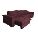 Ver mais imagens de Sofá Retrátil e Reclinável 3.22M com Molas Ensacadas Cama Inbox Aconchego Tecido Suede Vinho