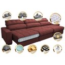 Ver imagem 3 de Sofá Retrátil e Reclinável com Molas Ensacadas Cama Inbox Master 3.22M Tecido Suede Vermelho