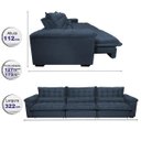 Ver imagem 2 de Sofá Retrátil e Reclinável 3.22M com Molas Ensacadas Cama Inbox Aconchego Tecido Suede Azul