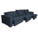 Ver imagem 7 de Sofá Retrátil e Reclinável 3.22M com Molas Ensacadas Cama Inbox Aconchego Tecido Suede Azul