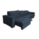 Ver mais imagens de Sofá Retrátil e Reclinável 3.22M com Molas Ensacadas Cama Inbox Aconchego Tecido Suede Azul