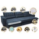 Ver imagem 3 de Sofá Retrátil e Reclinável 3.22M com Molas Ensacadas Cama Inbox Aconchego Tecido Suede Azul