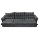 Ver imagem 5 de Sofá Retrátil e Reclinável 3.22M com Molas Ensacadas Cama Inbox Aconchego Tecido Suede Cinza