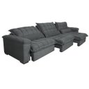 Ver imagem 7 de Sofá Retrátil e Reclinável 3.22M com Molas Ensacadas Cama Inbox Aconchego Tecido Suede Cinza