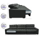 Ver imagem 2 de Sofá Retrátil e Reclinável com Molas Ensacadas Cama Inbox Master 3.22M Tecido Suede Cinza