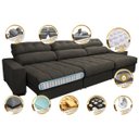 Ver imagem 3 de Sofá Retrátil e Reclinável com Molas Ensacadas Cama Inbox Master 3.22M Tecido Suede Café