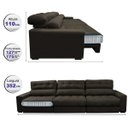 Ver imagem 2 de Sofá Retrátil e Reclinável com Molas Ensacadas Cama Inbox Master 3.22M Tecido Suede Café