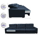 Ver imagem 2 de Sofá Retrátil e Reclinável com Molas Ensacadas Cama Inbox Master 3.22M Tecido Suede Azul