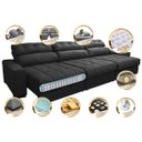Ver imagem 3 de Sofá Retrátil e Reclinável com Molas Ensacadas Cama Inbox Master 3.22M Tecido Suede Preto