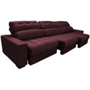 Ver mais imagens de Sofá Retrátil e Reclinável com Molas Ensacadas Cama Inbox Master 3.22M Tecido Suede Vinho