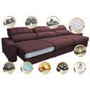 Ver imagem 3 de Sofá Retrátil e Reclinável com Molas Ensacadas Cama Inbox Master 3.22M Tecido Suede Vinho