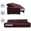 Ver imagem 2 de Sofá Retrátil e Reclinável com Molas Ensacadas Cama Inbox Master 3.22M Tecido Suede Vinho