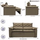 Ver imagem 2 de Sofá 3 Lugares Retrátil e Reclinável Cama Inbox Compact 1.80M Velusoft Castor