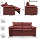 Ver imagem 2 de Sofá 3 Lugares Retrátil e Reclinável Cama Inbox Compact 1.80M Velusoft Vermelho