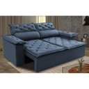 Ver imagem 1 de Sofá 3 Lugares Retrátil e Reclinável Cama Inbox Compact 1.80M Velusoft Azul