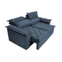 Ver imagem 7 de Sofá 3 Lugares Retrátil e Reclinável Cama Inbox Compact 1.80M Velusoft Azul