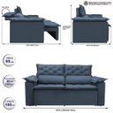 Ver imagem 2 de Sofá 3 Lugares Retrátil e Reclinável Cama Inbox Compact 1.80M Velusoft Azul