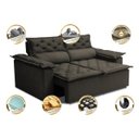 Ver imagem 3 de Sofá 3 Lugares Retrátil e Reclinável Cama Inbox Compact 1.80M Velusoft Café