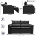 Ver imagem 2 de Sofá 3 Lugares Retrátil e Reclinável Cama Inbox Compact 1.80M Velusoft Preto