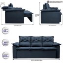 Ver imagem 2 de Sofá 3 Lugares Retrátil e Reclinável Cama Inbox Compact 2.00M Velusoft Azul