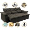 Sofá 3 Lugares Retrátil e Reclinável Cama Inbox Compact 2.00M Velusoft Café - 3