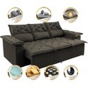 Ver imagem 3 de Sofá 3 Lugares Retrátil e Reclinável Cama Inbox Compact 2.00M Velusoft Café
