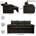 Ver imagem 2 de Sofá 3 Lugares Retrátil e Reclinável Cama Inbox Compact 2.00M Velusoft Café