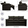 Sofá 3 Lugares Retrátil e Reclinável Cama Inbox Compact 2.00M Velusoft Café - 2