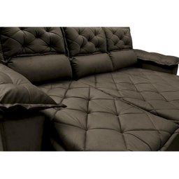 Sofá 3 Lugares Retrátil e Reclinável Cama Inbox Compact 2.00M Velusoft Café - 4