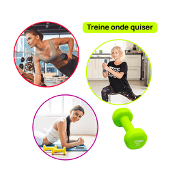 Kit 3 Halteres Sextavados Peso Academia Fitness + Suporte 12Kg - 4