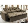 Sofá 3 Lugares Retrátil e Reclinável Cama Inbox Compact 2.00M Velusoft Castor - 1