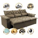 Ver imagem 3 de Sofá 3 Lugares Retrátil e Reclinável Cama Inbox Compact 2.00M Velusoft Castor