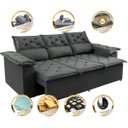 Ver imagem 3 de Sofá 3 Lugares Retrátil e Reclinável Cama Inbox Compact 2.00M Velusoft Cinza