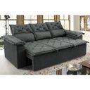 Ver imagem 1 de Sofá 3 Lugares Retrátil e Reclinável Cama Inbox Compact 2.00M Velusoft Cinza
