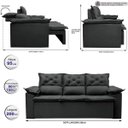 Ver imagem 2 de Sofá 3 Lugares Retrátil e Reclinável Cama Inbox Compact 2.00M Velusoft Cinza