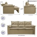 Ver imagem 2 de Sofá 3 Lugares Retrátil e Reclinável Cama Inbox Compact 2.00M Velusoft Bege