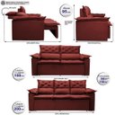 Ver imagem 2 de Conjunto de Sofá 3 e 2 Lugares Retrátil e Reclinável Cama Inbox Compact 2.00x1.50M Velusoft