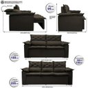 Ver imagem 2 de Conjunto de Sofá 3 e 2 Lugares Retrátil e Reclinável Cama Inbox Compact 2.00x1.50M Velusoft Caf