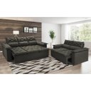 Ver imagem 1 de Conjunto de Sofá 3 e 2 Lugares Retrátil e Reclinável Cama Inbox Compact 2.00x1.50M Velusoft Caf