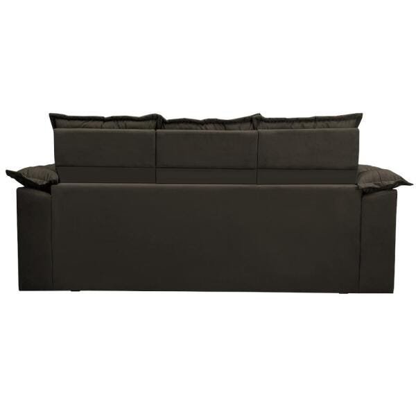 Conjunto de Sofá 3 e 2 Lugares Retrátil e Reclinável Cama Inbox Compact 2.00x1.50M Velusoft Caf - 6