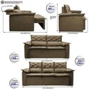 Ver imagem 2 de Conjunto de Sofá 3 e 2 Lugares Retrátil e Reclinável Cama Inbox Compact 2.00x1.50M Velusoft