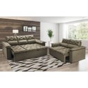 Ver imagem 1 de Conjunto de Sofá 3 e 2 Lugares Retrátil e Reclinável Cama Inbox Compact 2.00x1.50M Velusoft