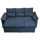 Ver imagem 5 de Conjunto de Sofá 3 e 2 Lugares Retrátil e Reclinável Cama Inbox Compact 2.00x1.50M Velusoft Azul