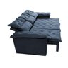 Conjunto de Sofá 3 e 2 Lugares Retrátil e Reclinável Cama Inbox Compact 2.00x1.50M Velusoft Azul - 8