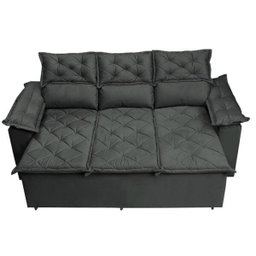 Conjunto de Sofá 3 e 2 Lugares Retrátil e Reclinável Cama Inbox Compact 2.00x1.50M Velusoft - 5